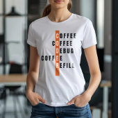 Grappige Oranje programmeur Coffee Debug Navulling T-shirt