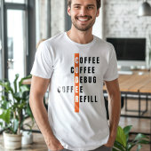 Grappige Oranje programmeur Coffee Debug Navulling T-shirt