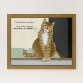 Grappige Oranje Tabby Huiseigenaar Kat Legpuzzel (Horizontaal)