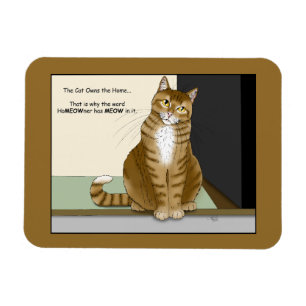 Grappige Oranje Tabby Huiseigenaar Kat Magneet