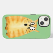 Grappige oranje tabby kat iPhone hoesje (Achterkant horizontaal)