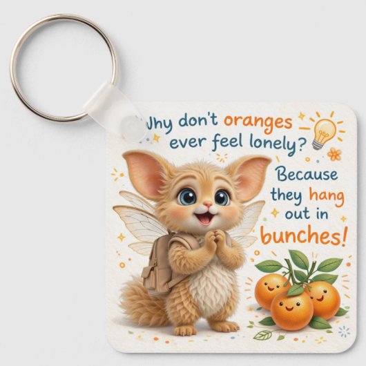 Grappige Oranje Vadergrap Sleutelhanger (Voorkant)