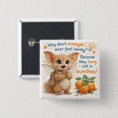 Grappige Oranje Vadergrap Vierkante Button 5,1 Cm (Voorkant /achterkant)