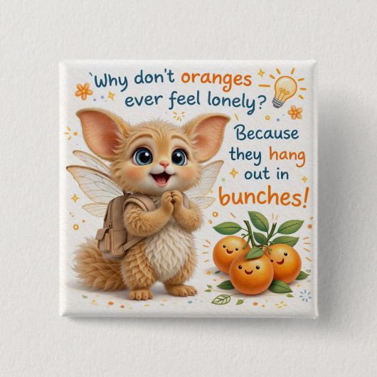 Grappige Oranje Vadergrap Vierkante Button 5,1 Cm (Voorkant)