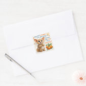 Grappige Oranje Vadergrap Vierkante Sticker (Envelop)