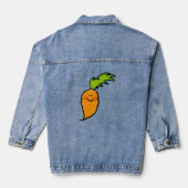 Grappige oranje wortel denim jacket (Achterkant)