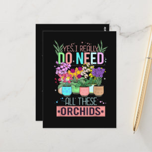 Grappige Orchideeën Plant Liefhebber Briefkaart