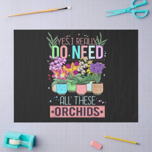 Grappige Orchideeën Plant Liefhebber Tissuepapier (Craft)