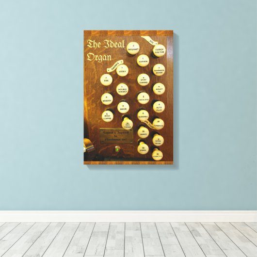 Grappige orgel canvas afdruk (Insitu (Houten vloer))