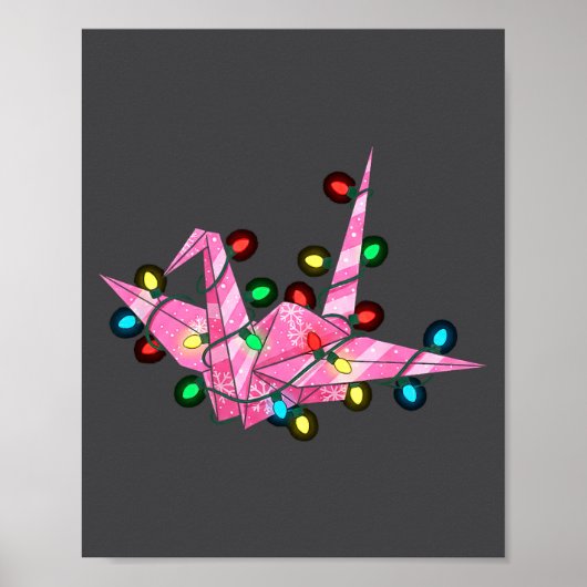 Grappige Origami Kerst Grafische Licht Liefhebber Poster (Voorkant)