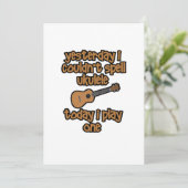 Grappige Originele Ukulele Bedankkaart (Staand voorkant)