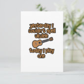 Grappige Originele Ukulele Bedankkaart (Staand voorkant)