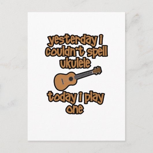 Grappige Originele Ukulele Briefkaart (Voorkant)