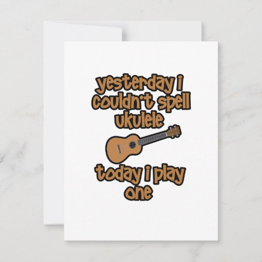 Grappige Originele Ukulele Notitiekaartje (Voorkant)