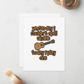 Grappige Originele Ukulele Notitiekaartje (Voorkant / Achterkant in situ)