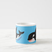 Grappige orka ofwalvis leuke cartoonillustratie espresso kop (Voorkant)