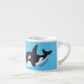 Grappige orka ofwalvis leuke cartoonillustratie espresso kop (Rechts)