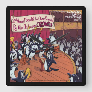 Grappige Orka Walvis Orkest Vierkante Wandklok