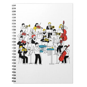 Grappige Orkest Illustratie - Drill Player Notitieboek
