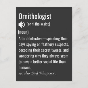 Grappige ornithologische definitie ornithologie briefkaart