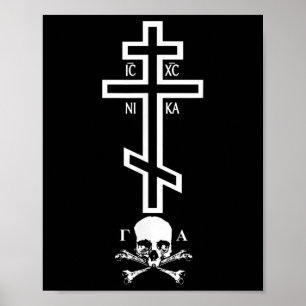 Grappige Orthodoxe Kruis Met Schedel Van Adam Orth Poster