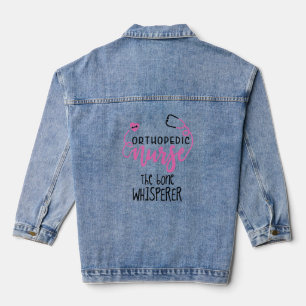 Grappige Orthopedische Verpleegster citeren de bot Denim Jacket