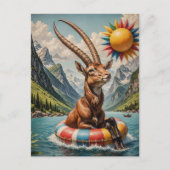 Grappige Oryx op een Float Trip Briefkaart (Voorkant)