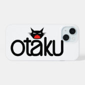 Grappige Otaku Kat Slogan iPhone 15 Case (Achterkant horizontaal)