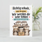 Grappige Otter Afscheidskaart | Collega Afscheidsk Bedankkaart (Staand voorkant)