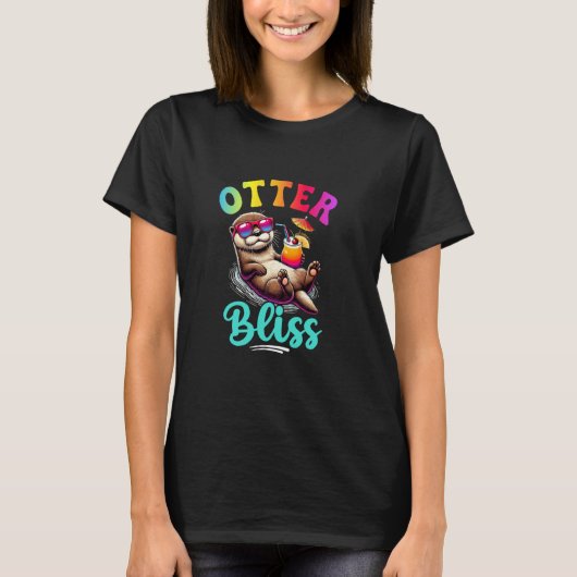 Grappige Otter Bliss Schattige Tropisch Dier Voor  T-shirt (Voorkant)