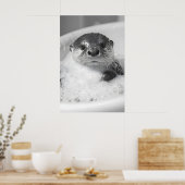 Grappige Otter Bubbelbad Print, Badkamer Muur Kuns Poster (Keuken)