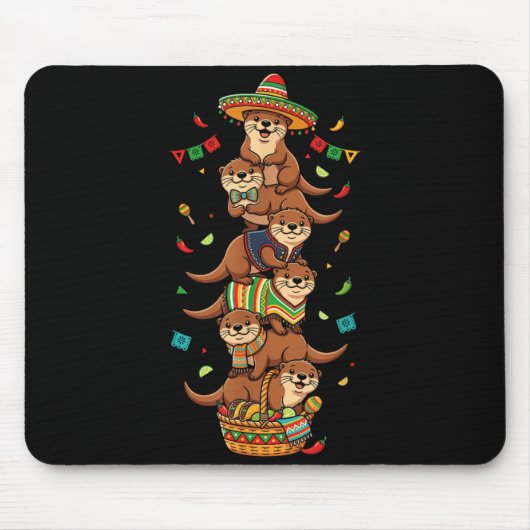 Grappige Otter Cinco De Mayo Kinderen Mannen Vrouw Muismat (Voorkant)