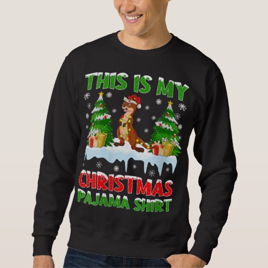 Grappige otter Dit is mijn kerstpyjama Trui (Voorkant)