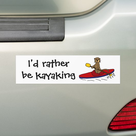 Grappige Otter Kayaking Bumpersticker (Op auto)