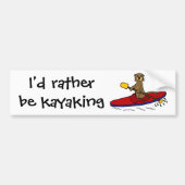 Grappige Otter Kayaking Bumpersticker (Voorkant)