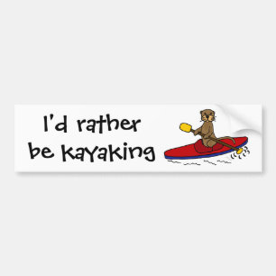 Grappige Otter Kayaking Bumpersticker