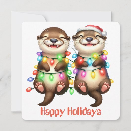 Grappige Otter Kerst Kaart (Voorkant)