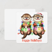 Grappige Otter Kerst Kaart (Voorkant / Achterkant)