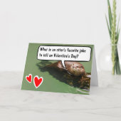 Grappige Otter Kind Valentijnsdag Dier Kaart (Voorkant)