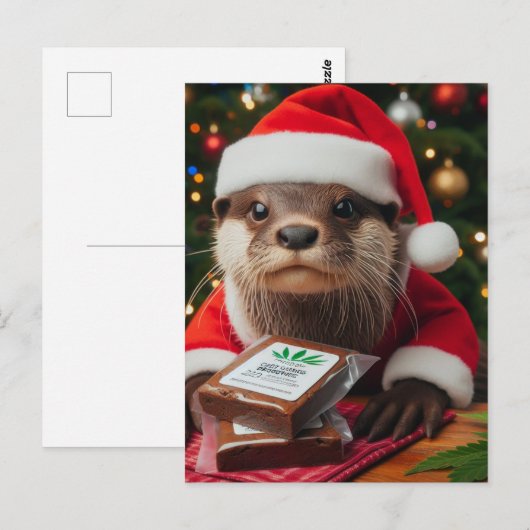 Grappige Otter Met Brownies Voor Kerstmis Briefkaart (Voorkant / Achterkant)
