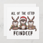 Grappige Otter Rendier Kerst Dier Feestdagenkaart (Voorkant / Achterkant)
