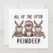 Grappige Otter Rendier Kerst Dier Feestdagenkaart (Voorkant)