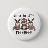 Grappige Otter Rendier Kerst Dier Ronde Button 5,7 Cm (Voorkant)