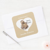 Grappige Otter Schattig Schattige Dierenboekje Vierkante Sticker (Envelop)