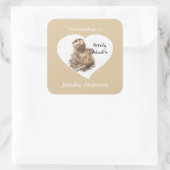 Grappige Otter Schattig Schattige Dierenboekje Vierkante Sticker (Tas)
