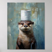 Grappige Otter Toiletpapier Poster (Voorkant)