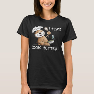 Grappige otterkok met koekenpan voor koken Enthu T-shirt