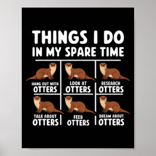 Grappige Otters Dingen Vrije Tijd Oceaan Poster