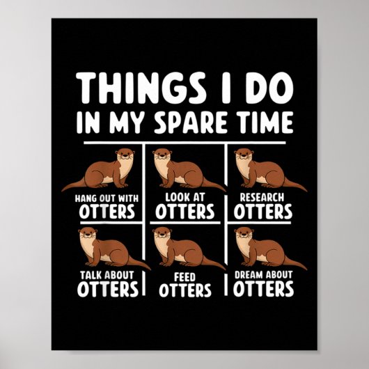 Grappige Otters Dingen Vrije Tijd Oceaan Poster (Voorkant)