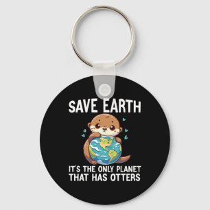 Grappige Otters Earth Day Milieubewuste vrouwen Sleutelhanger